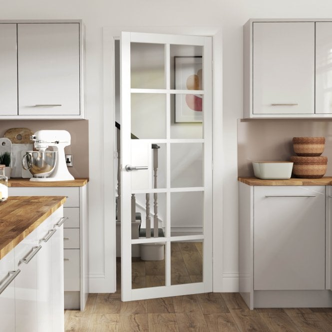 JB Kind Plaza White Internal Glazed Door