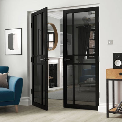 JB Kind City Black Tinted Glass Internal Glazed Door