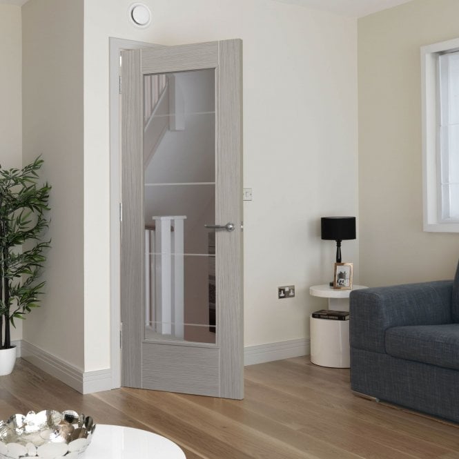 JB Kind Tigris Light Grey Laminated Full Internal Glazed Door