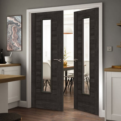 JB Kind Tigris Dark Grey Glazed Laminated Internal Door