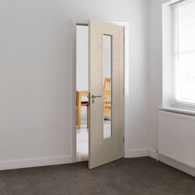JB Kind Tigris Ivory Glazed Laminated Internal Door