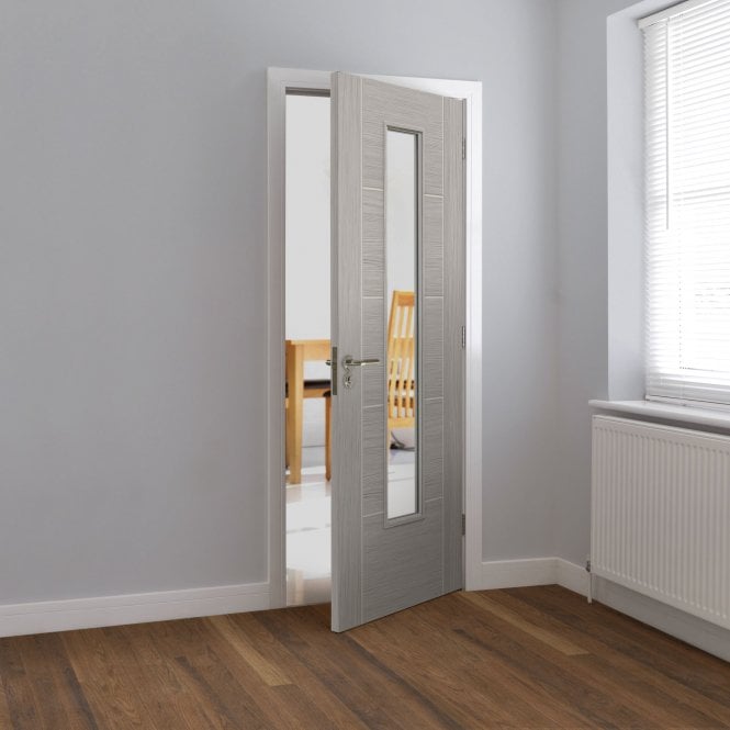 JB Kind Tigris Light Grey Glazed Laminated Internal Door