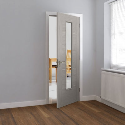 JB Kind Tigris Light Grey Glazed Laminated Internal Door