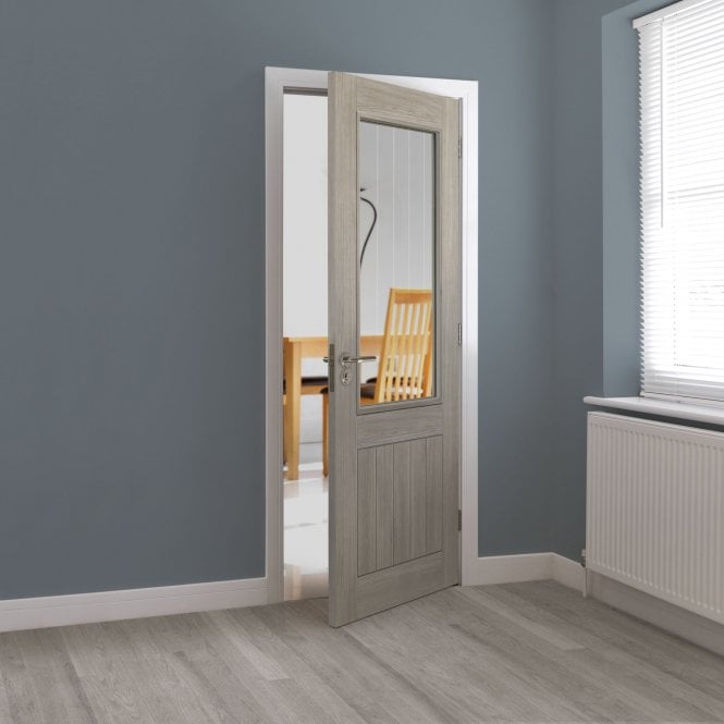 JB Kind Colorado Grey Glazed Laminated Internal Door