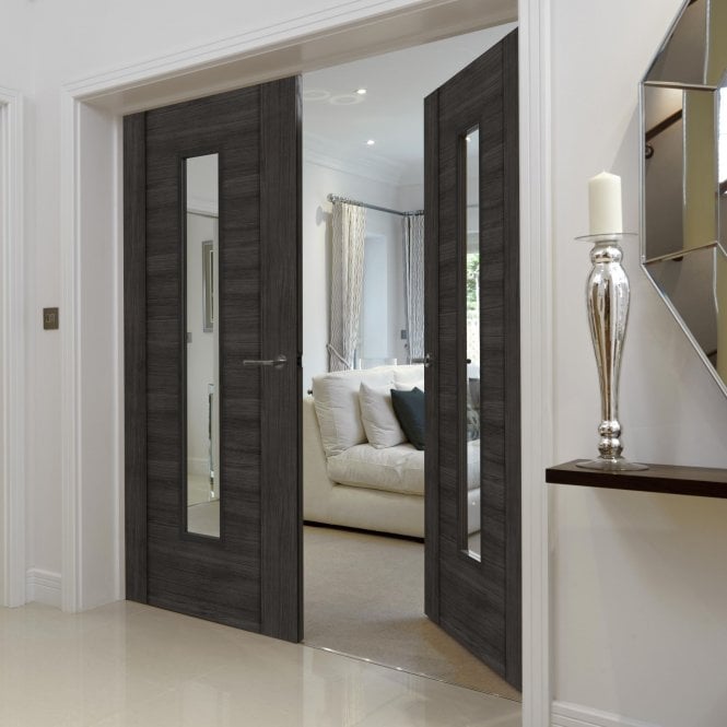 JB Kind Alabama Dark Grey Laminated Internal Glazed Door