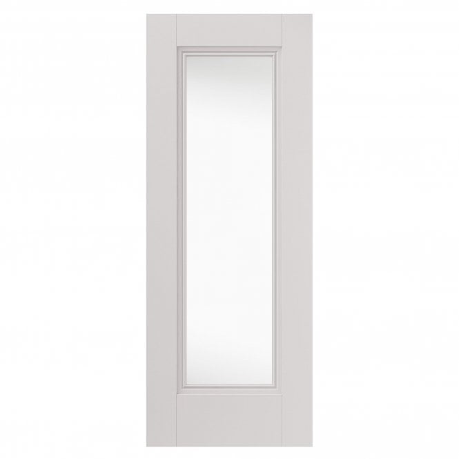 JB Kind Belton Clear Glazed White Primed Internal Door