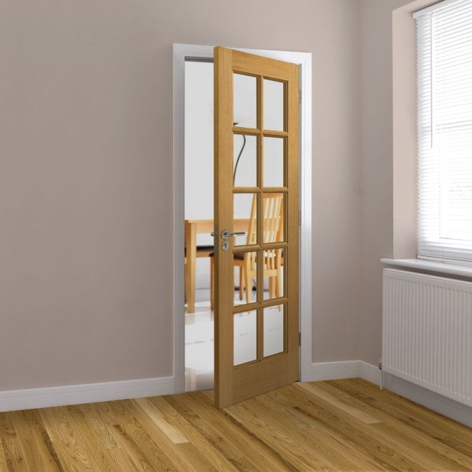 JB Kind Gisburn Oak Internal Glazed Door