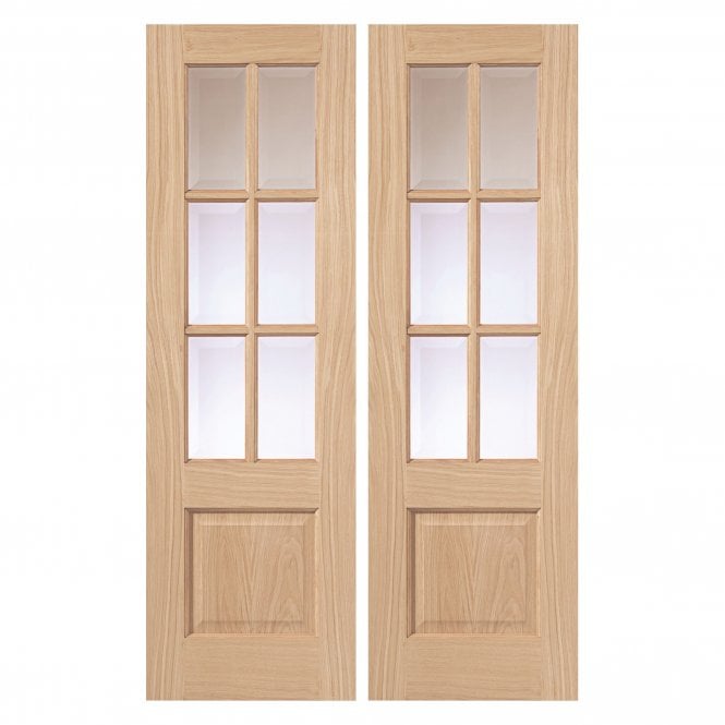 JB Kind Dove Oak Internal Glazed Door Pair