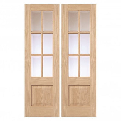 JB Kind Dove Oak Internal Glazed Door Pair