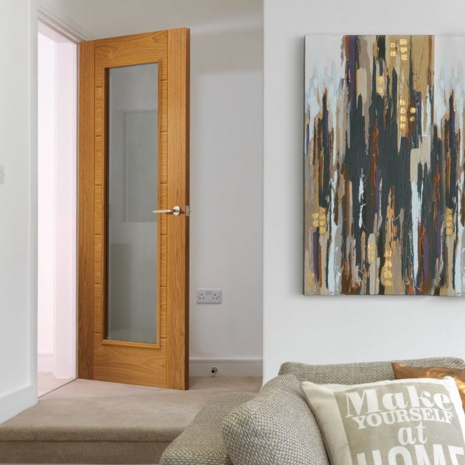 JB Kind Palomino Oak Clear Internal Glazed Door