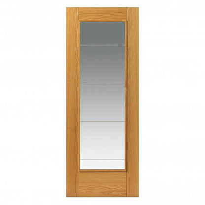 JB Kind Medina Oak Clear Internal Glazed Door