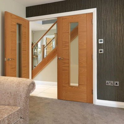 JB Kind Emral Oak Clear Internal Glazed FD30 Fire Door
