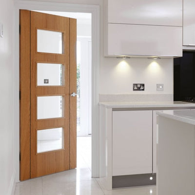 JB Kind Blenheim Oak Clear Internal Glazed FD30 Fire Door