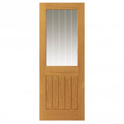 JB Kind Thames Oak Half Light Clear Glazed Finished Internal Door