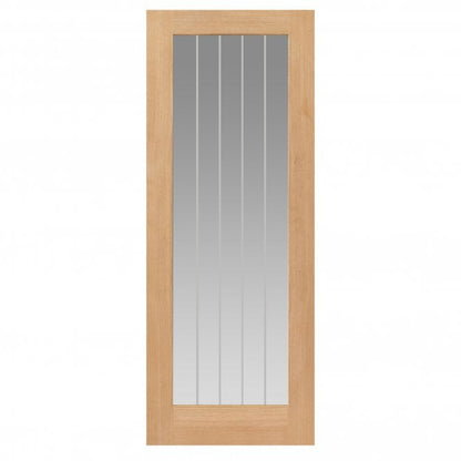 JB Kind Thames Oak One Light Clear Glazed Unfinished Internal Door