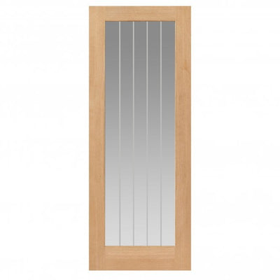 JB Kind Thames Oak One Light Clear Glazed Unfinished Internal Door