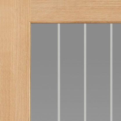 JB Kind Thames Oak One Light Clear Glazed Unfinished Internal Door