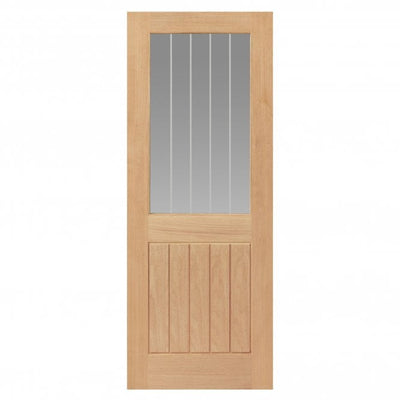 JB Kind Thames Oak Half Light Glazed Unfinished Internal Door