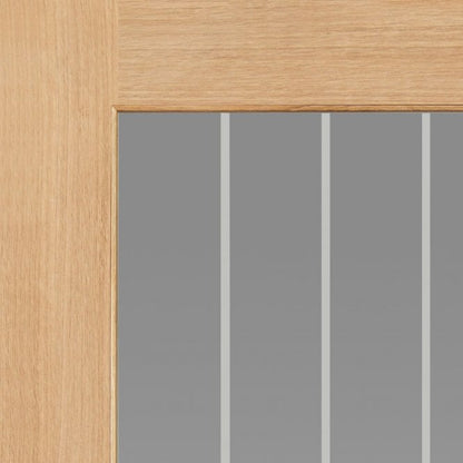 JB Kind Thames Oak Half Light Glazed Unfinished Internal Door
