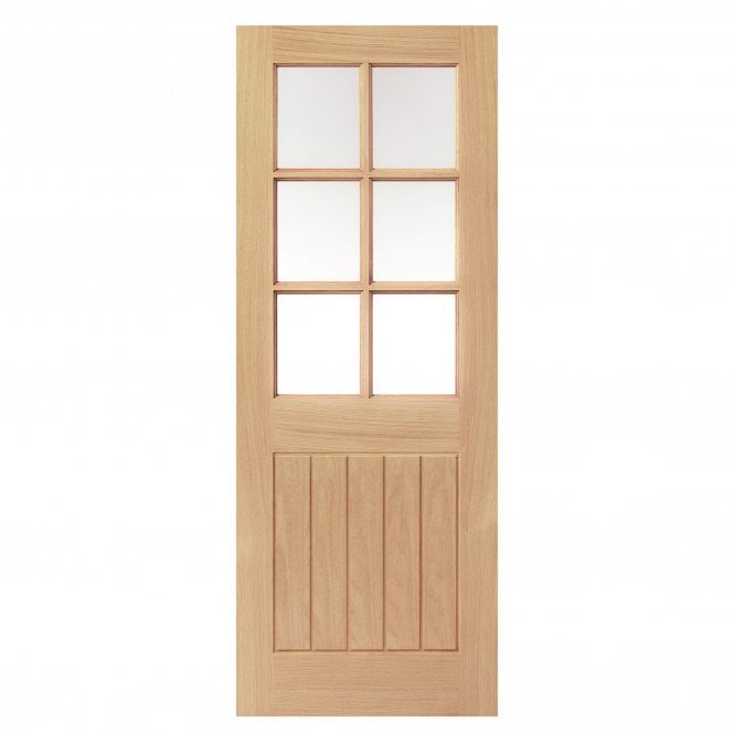 JB Kind Thames Oak 6 Light Glazed Unfinished Internal Door