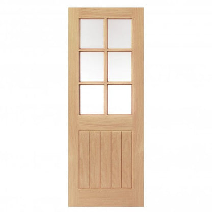 JB Kind Thames Oak 6 Light Glazed Unfinished Internal Door