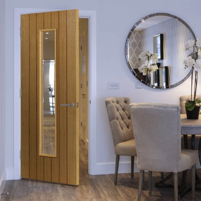 JB Kind Cherwell Oak Clear Internal Glazed Door