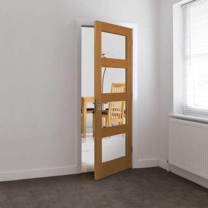 JB Kind Nevis Oak Clear Internal Glazed Door