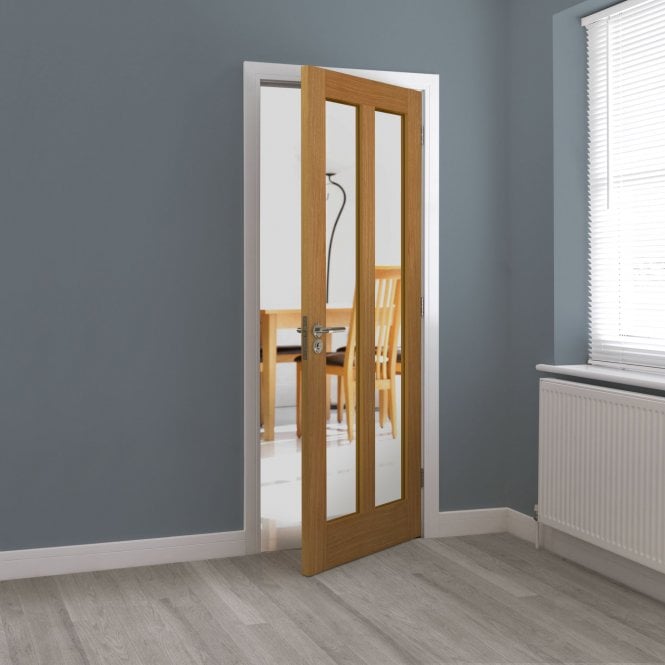 JB Kind Matterhorn Oak Clear Internal Glazed Door