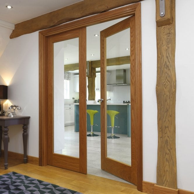 JB Kind Fuji Oak Internal Glazed Door