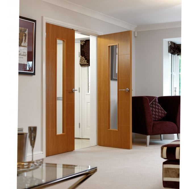 JB Kind Louvre Oak Painted Internal Door