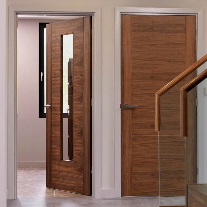 JB Kind Mistral Walnut Clear Internal Glazed Door