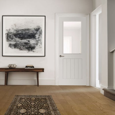 JB Kind Thames White 1/2 Light Clear Glazed Door