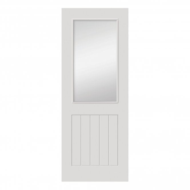 JB Kind Thames White 1/2 Light Clear Glazed Door