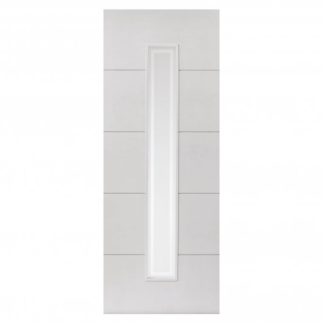 JB Kind Dominion Etched Glazed White Primed Internal Door
