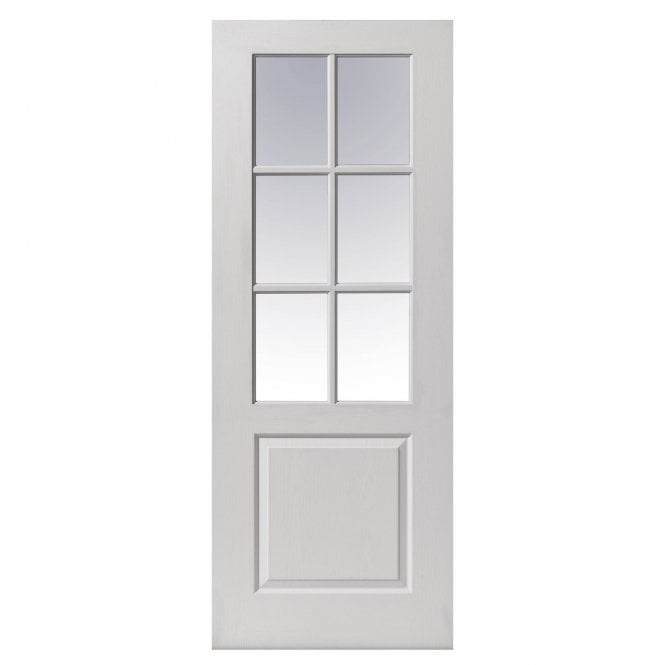 JB Kind Faro White Primed Clear Internal Glazed Door