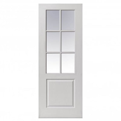 JB Kind Faro White Primed Clear Internal Glazed Door