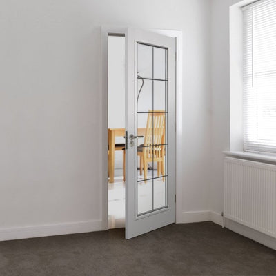 JB Kind Decima White Primed Bevelled Internal Glazed Door