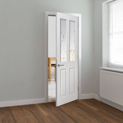JB Kind Canterbury Grained 2 Light Etched Internal Glazed Door