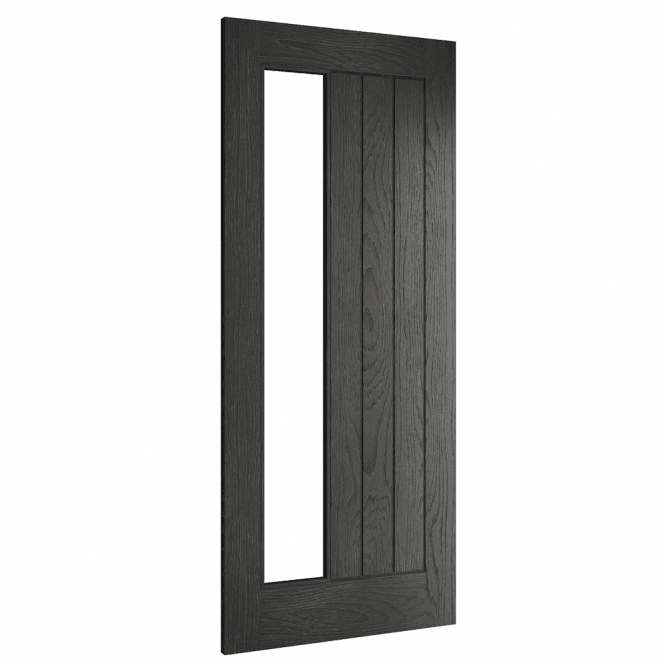 Deanta Ely Pre-Finished Brushed Black Oak Glazed 1SL FSC Internal Door