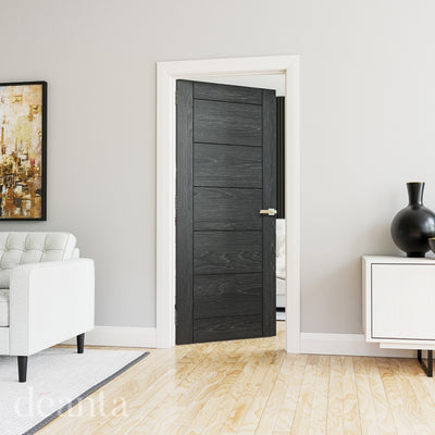 Deanta Seville Pre-Finished Brushed Black Oak Internal FD30 Fire Door