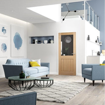 LPD Oak Mexicano Half Light Glazed Fire Door