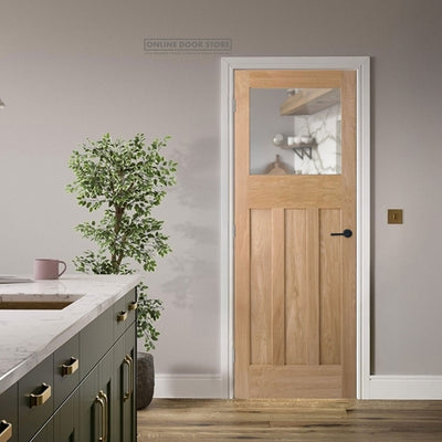 LPD 1930's Oak 4 Panel Internal Unglazed Door