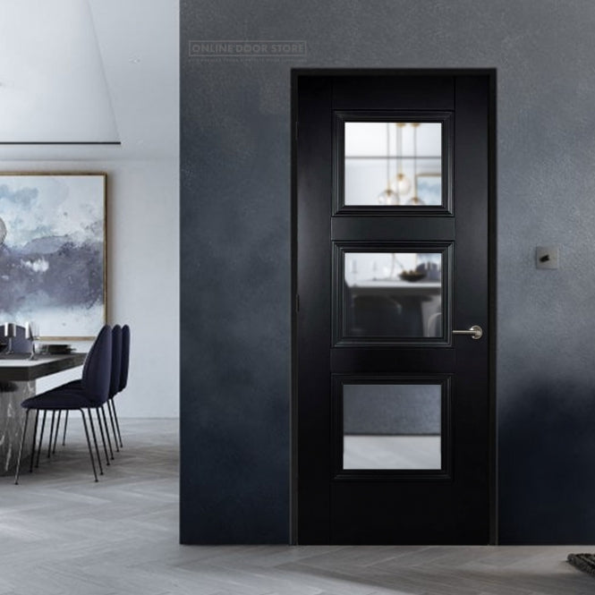 LPD Black Amsterdam 3-light Internal Glazed Door