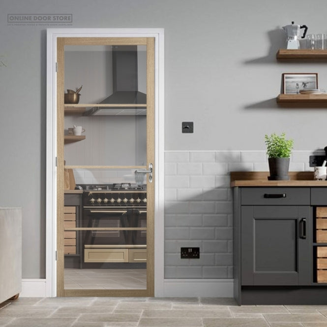 LPD Blonde Oak Soho Pre-finished Internal Glazed Door