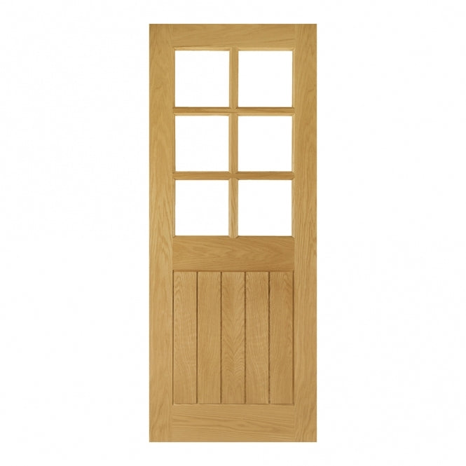 Deanta Ely Unfinished Oak Bevelled Internal Glazed Door (6L)