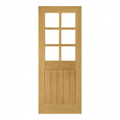 Deanta Ely Unfinished Oak Bevelled Internal Glazed Door (6L)