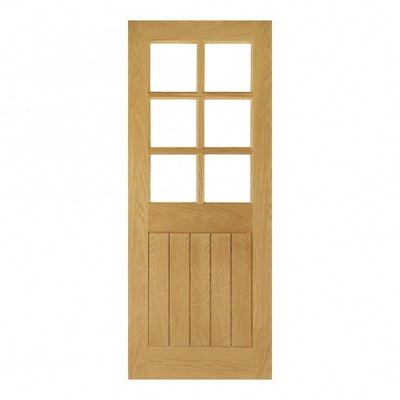 Deanta Ely Unfinished Oak Bevelled Internal Glazed Door (6L)