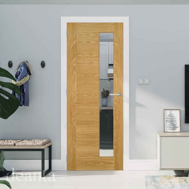 Deanta Seville Prefinished Oak Internal Glazed Door (1SL)