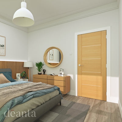 Deanta Valencia Prefinished Oak FD30 Fire Door