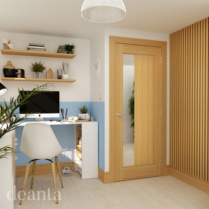 Deanta Ely Prefinished Oak Internal Glazed Door (1SL)